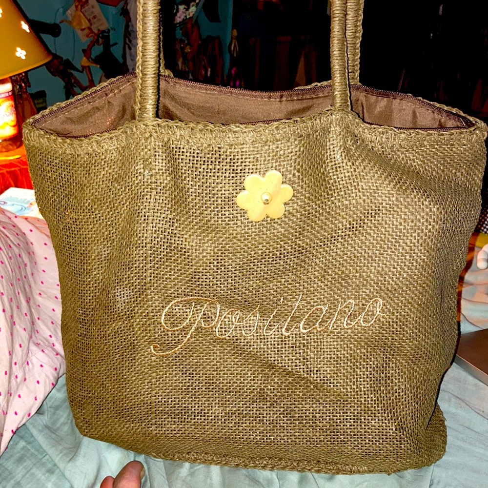 Zipper close Italian ‘Positano’ tote bag